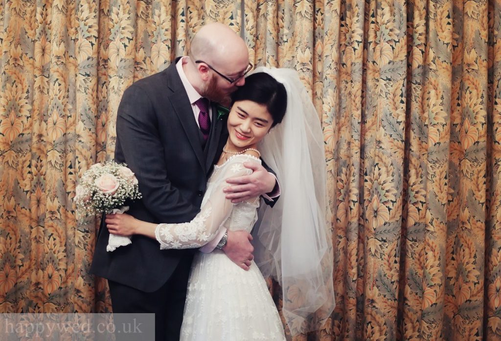 bride and groom portrait at manor parc hotel Cardiff