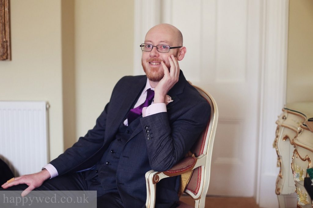 groom portrait at manor parc hotel Cardiff