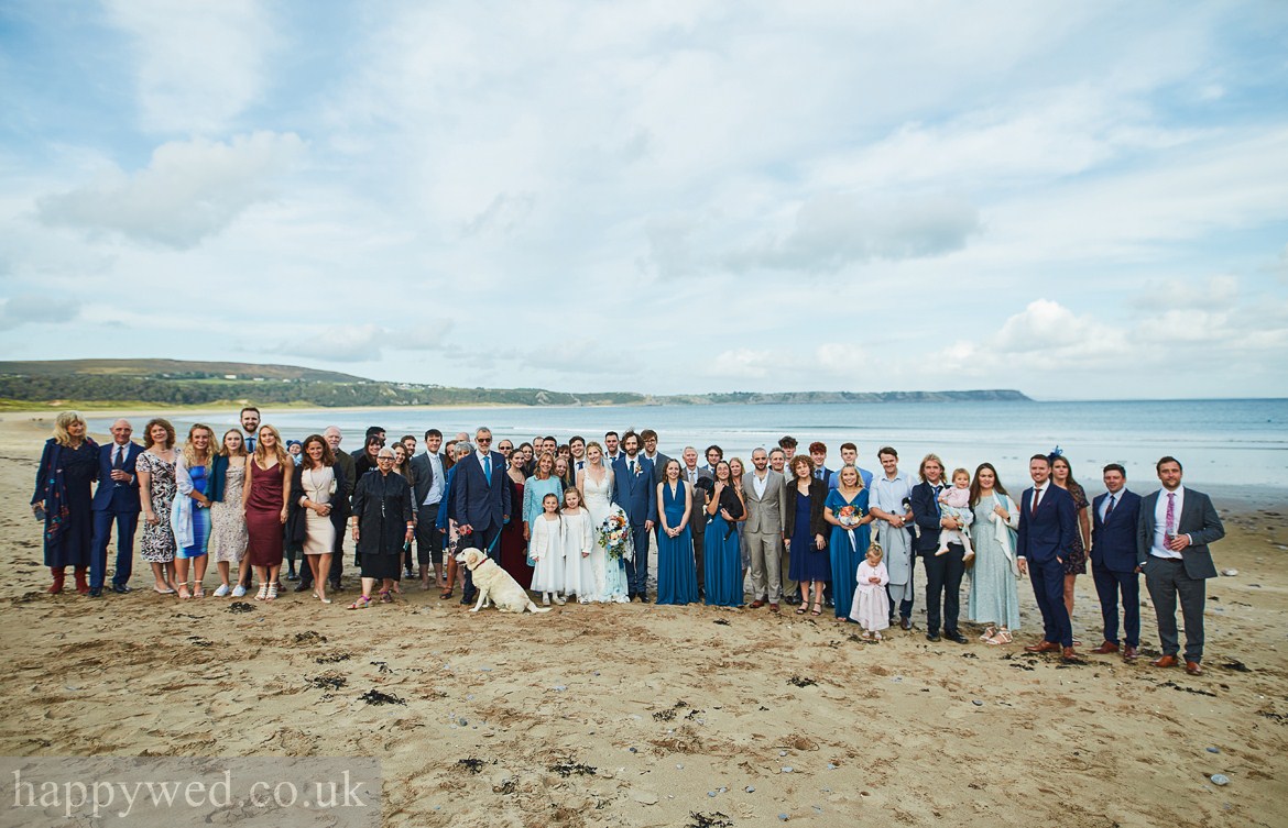 Oxwich bay beach wedding photo