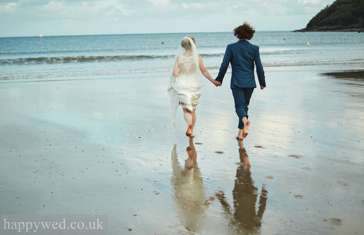 Oxwich bay beach wedding photograph