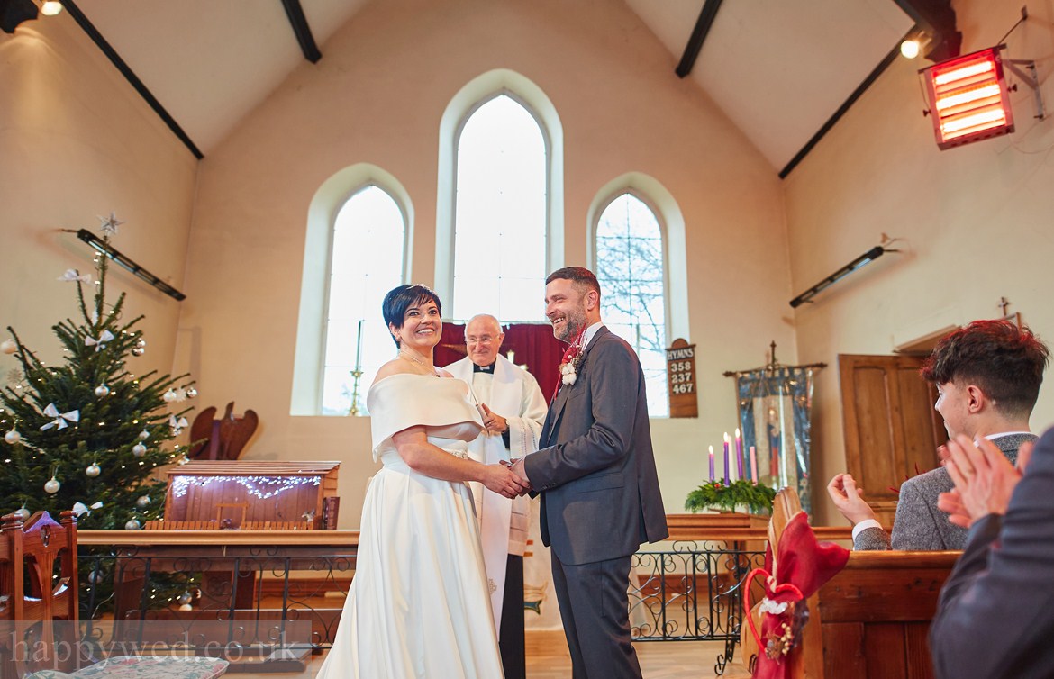 Wedding ceremony at St MARY ST JAMES CHURCH Taffs Well Cardiff