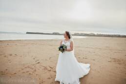 Wedding photos on the Porthcawl beach