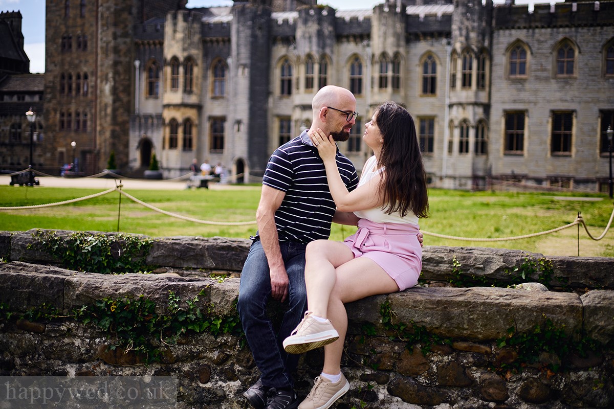 Cardiff castle engagement photography