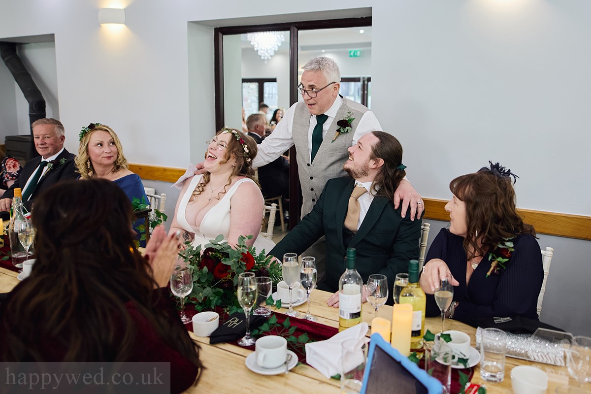 Canada lodge and lake wedding breakfast