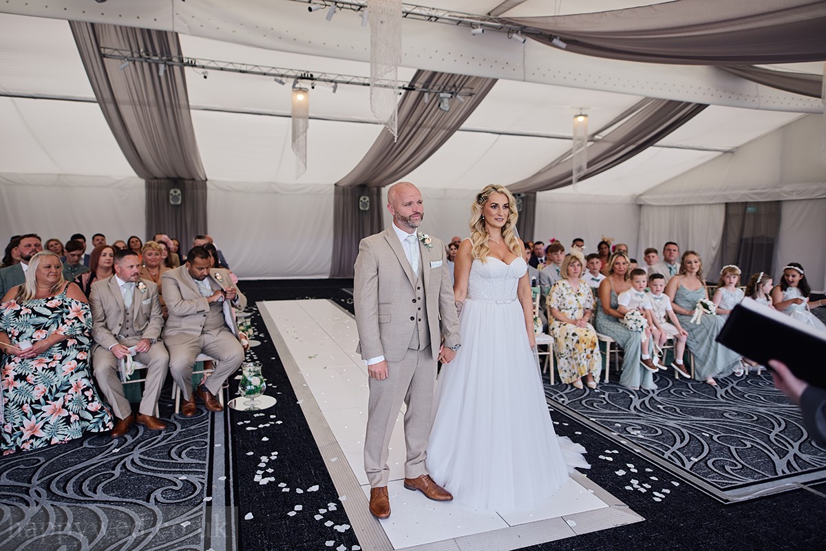 Bryn Meadows wedding ceremony photos marquee