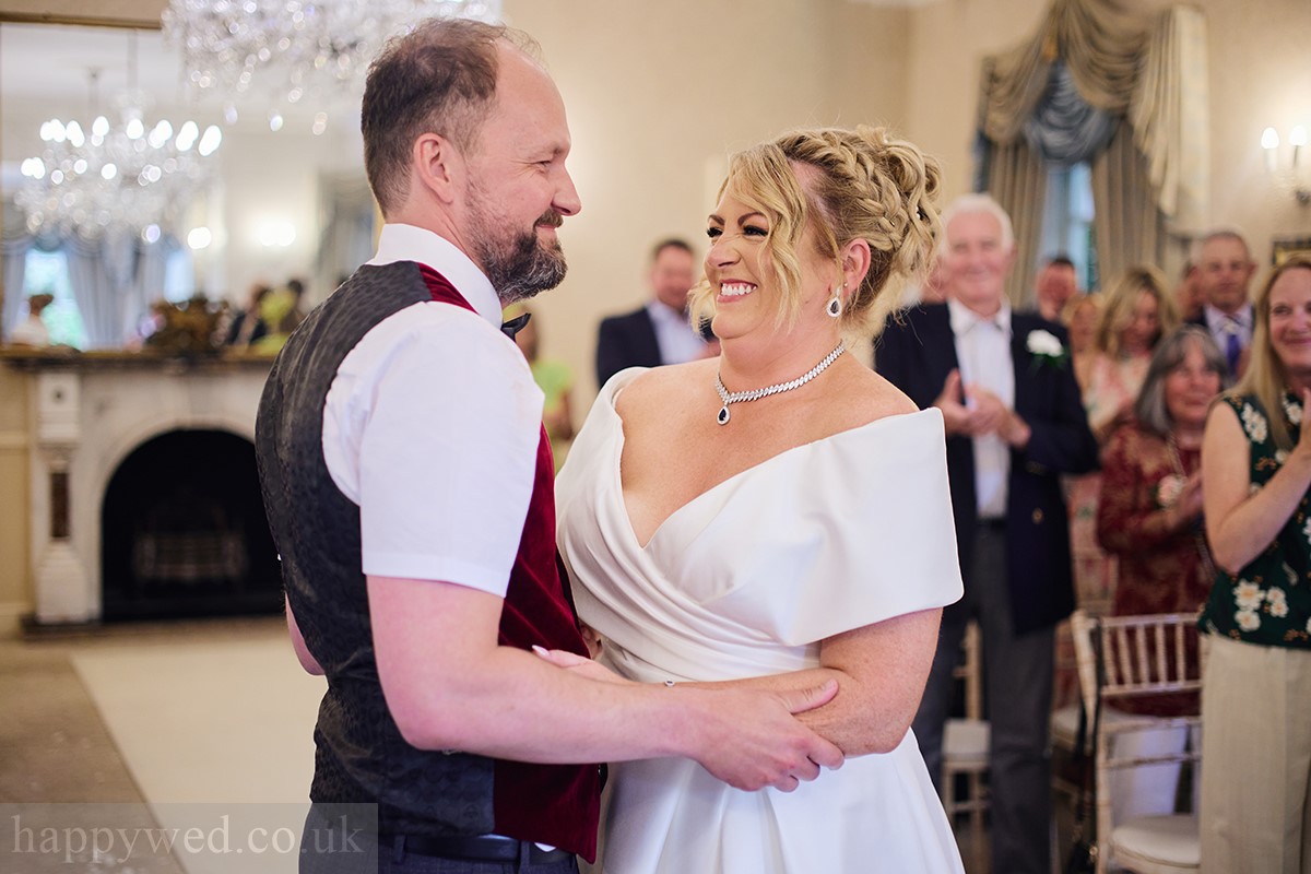 wedding ceremony at De Courceys Manor in Cardiff