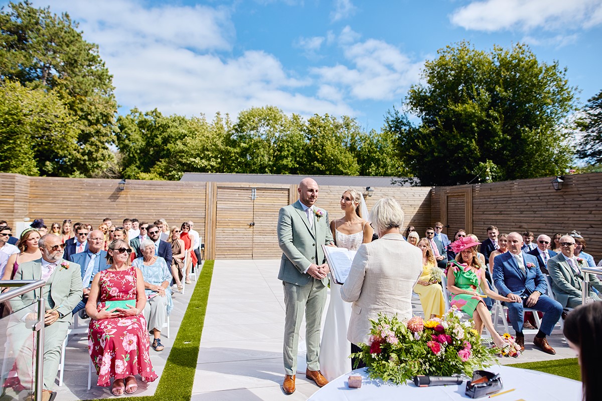 De Courceys Manor outdoor wedding