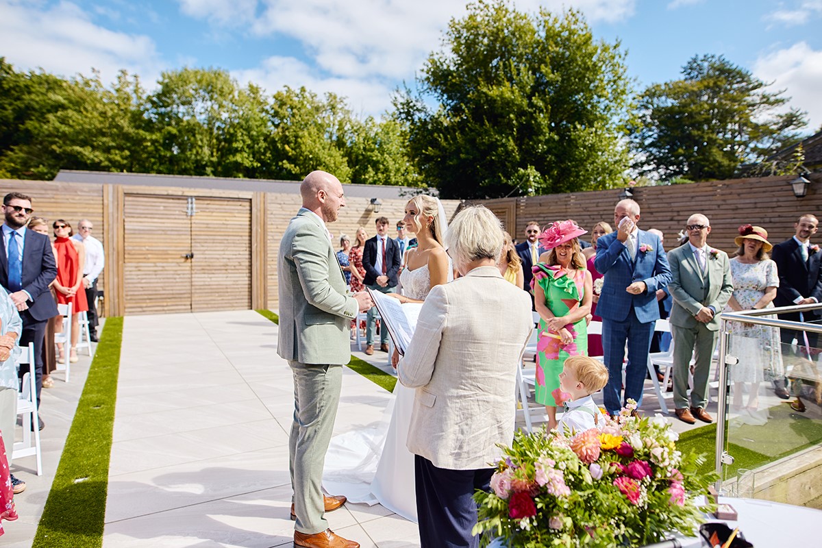 Outdoor ceremony at De Courceys Manor