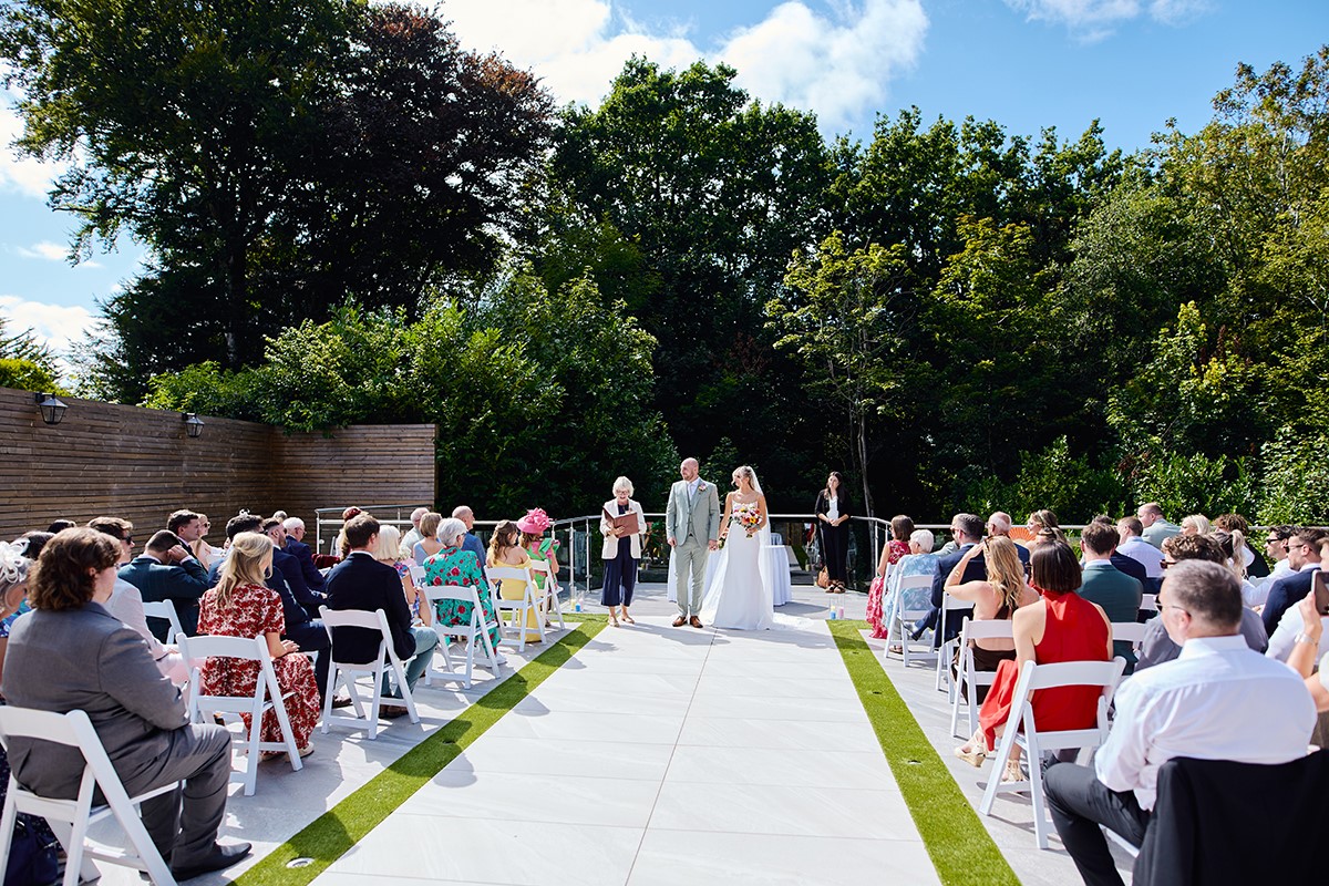 Outdoor ceremony at De Courceys Manor