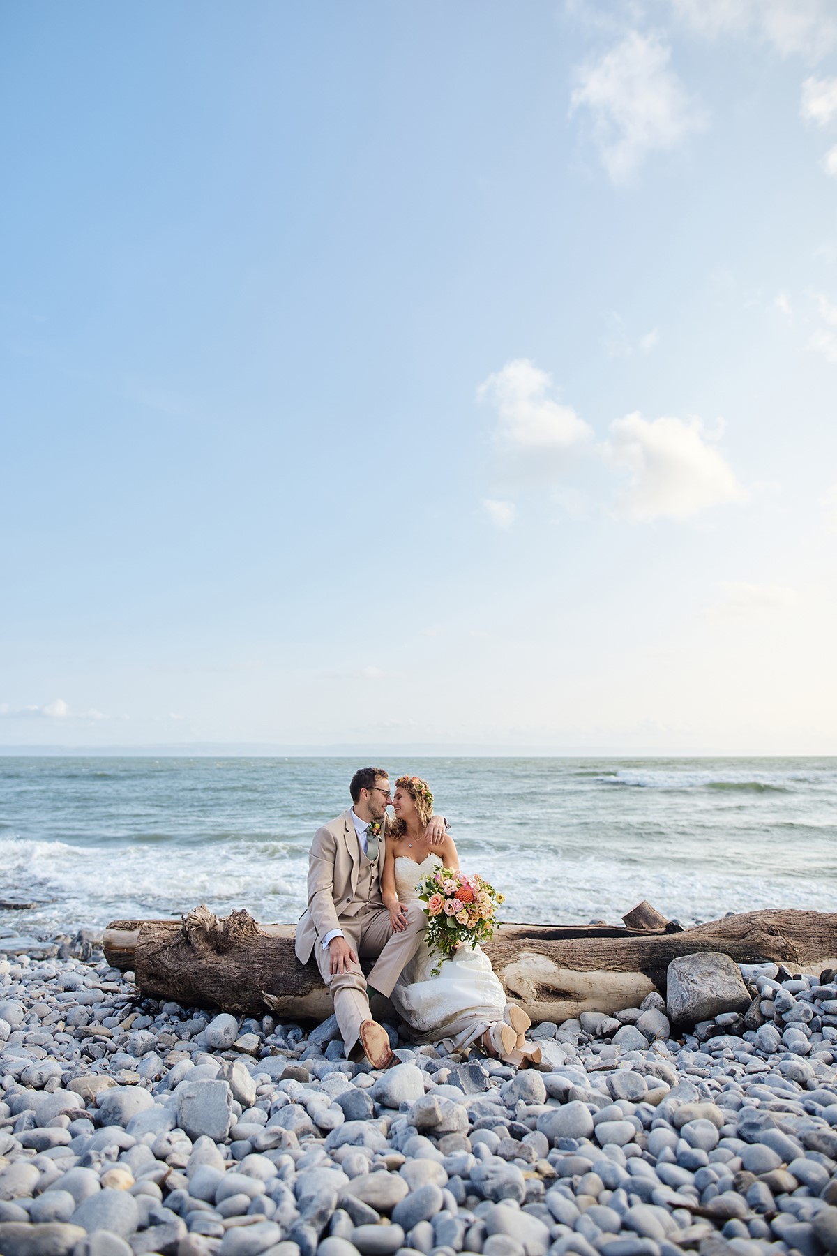 Llantwit major beach bride and groom photos
