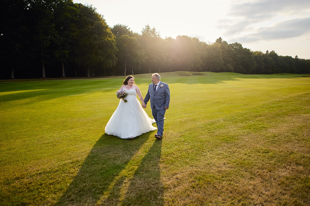 Bride and groom sunset photos Bowood hotel