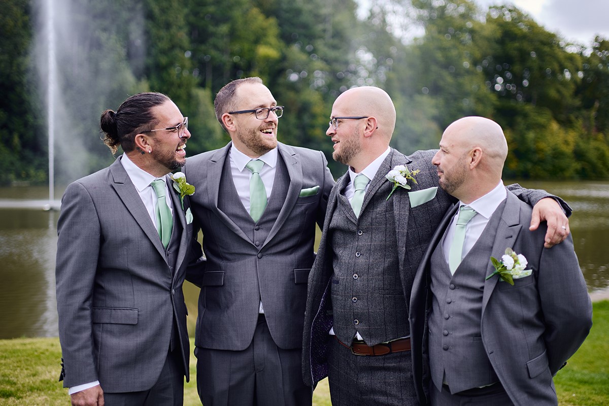group and couple portraits Canada lodge and lake