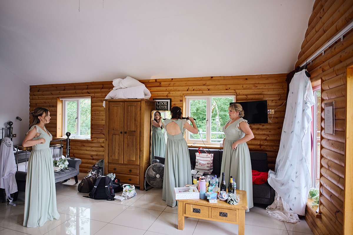 Canada lodge and lake bridal preparations