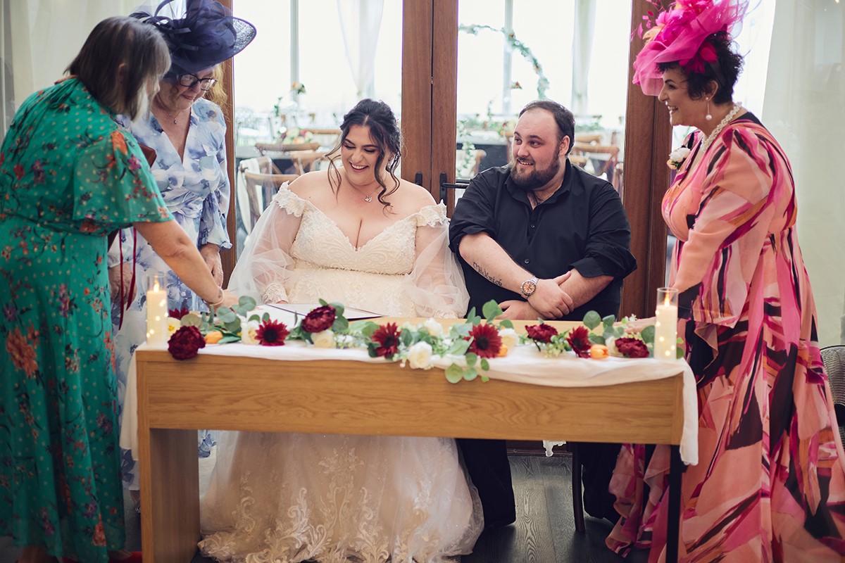 October wedding Ocean View Windmill Gower