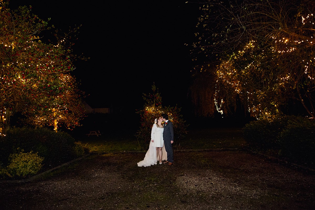 The Glen Yr Afon House Hotel Christmas lights outside