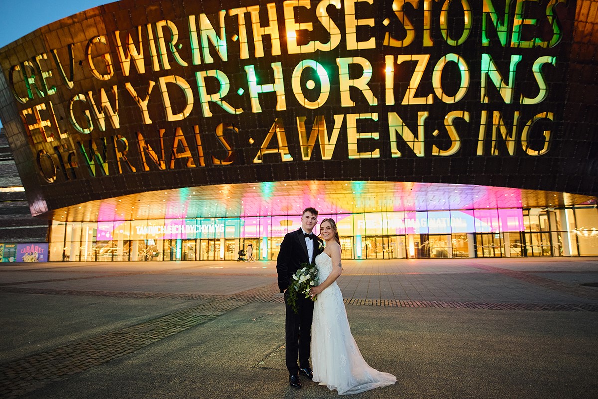 after-sunset portraits at Cardiff Bay