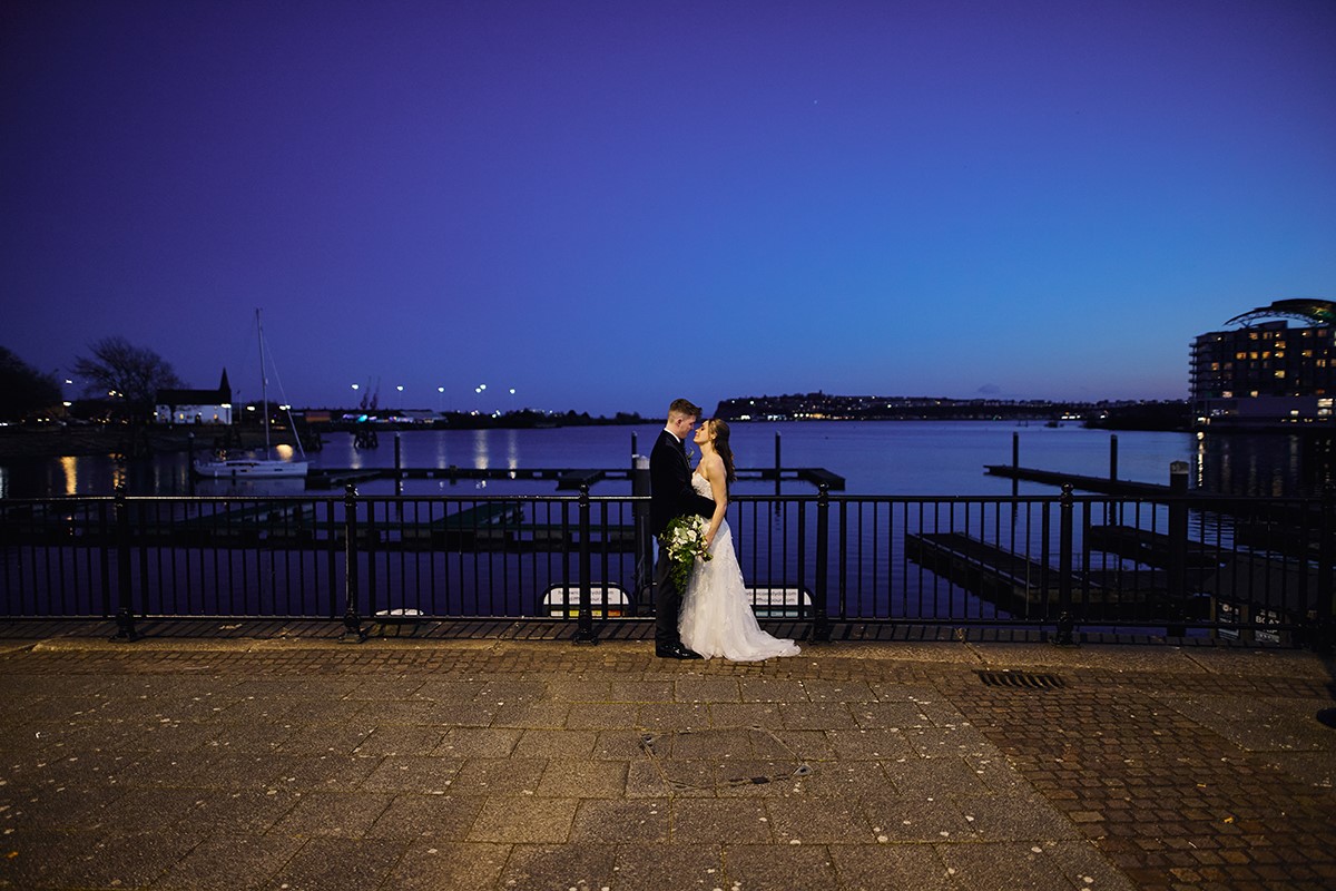 after-sunset portraits at Cardiff Bay