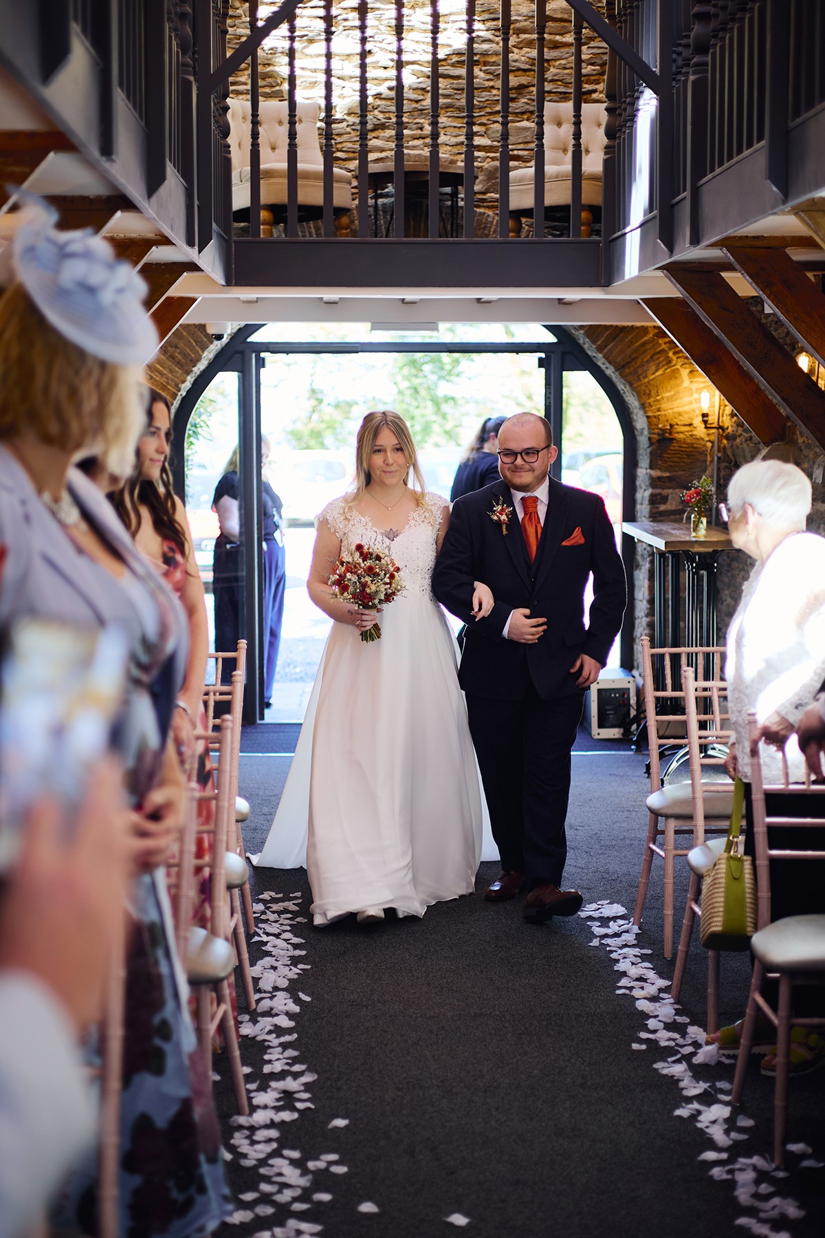 wedding ceremony at the Jailhouse Barn