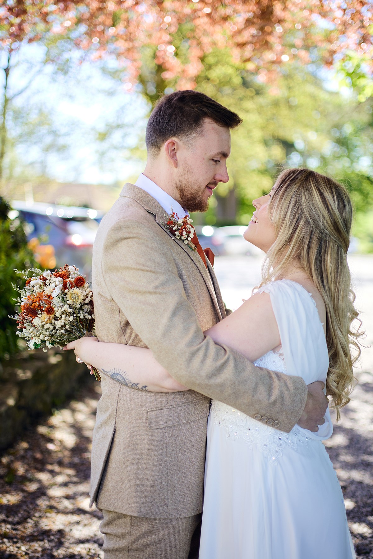 Bride and groom Llechwen hall hotel wedding ceremony