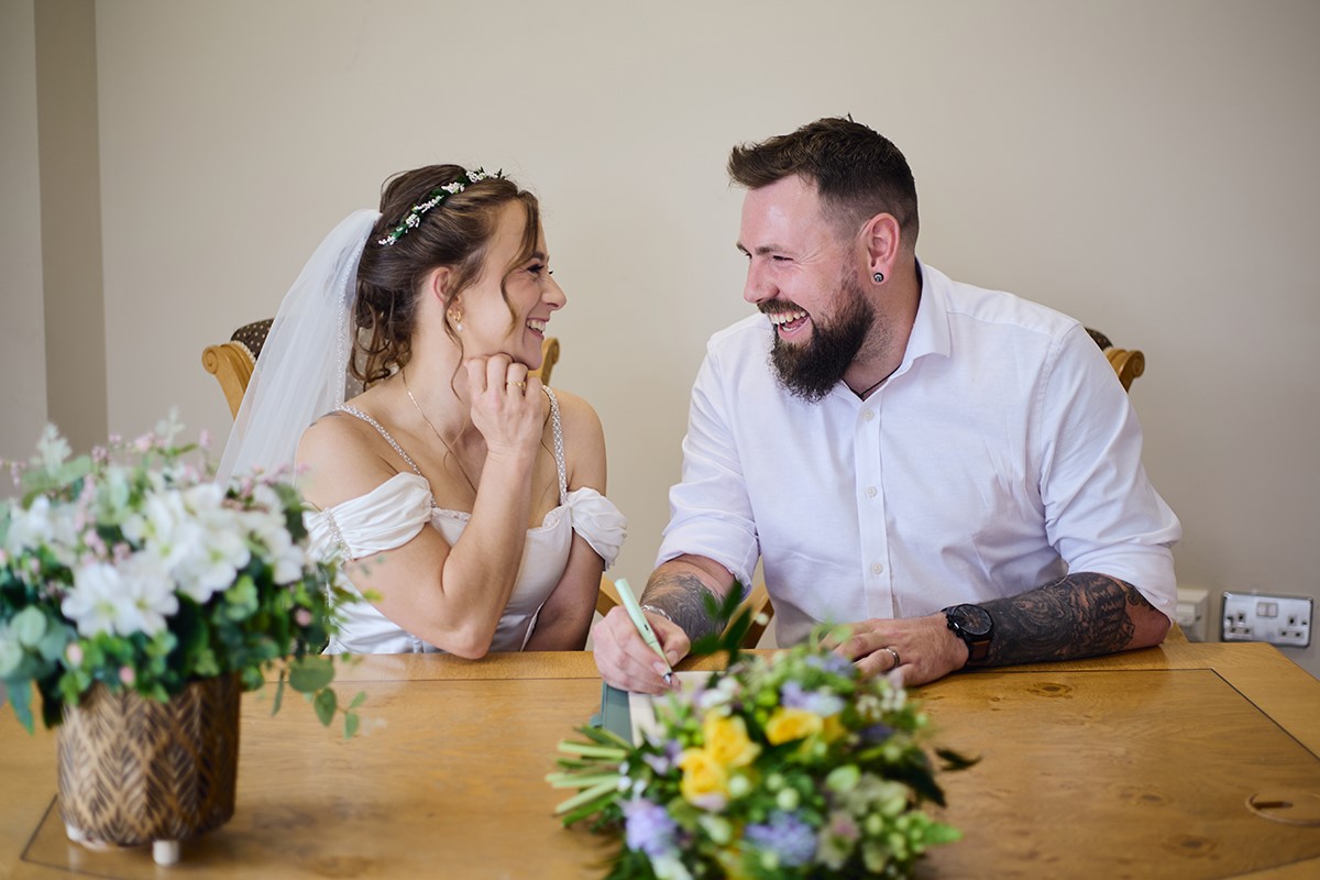 wedding at the Caerphilly Registry Office
